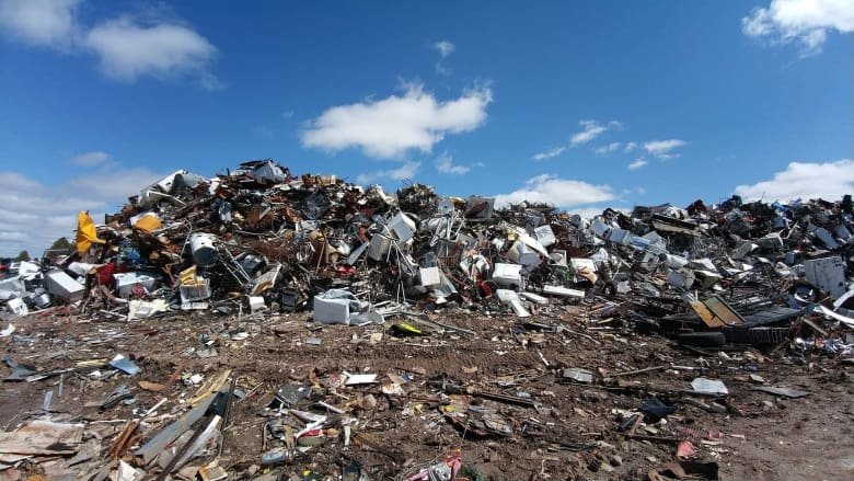Landfill full of plastic and electronic clutter