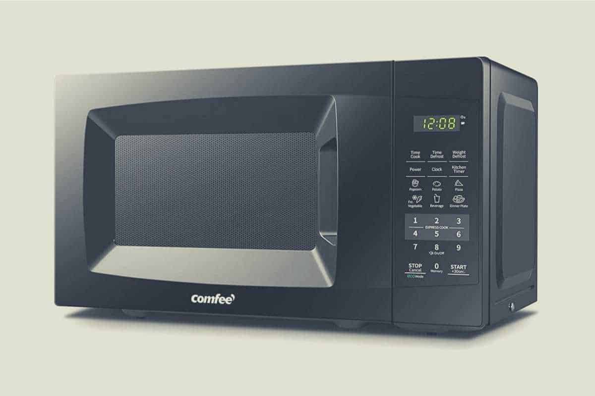 A Comfee budget microwave oven against a blank background