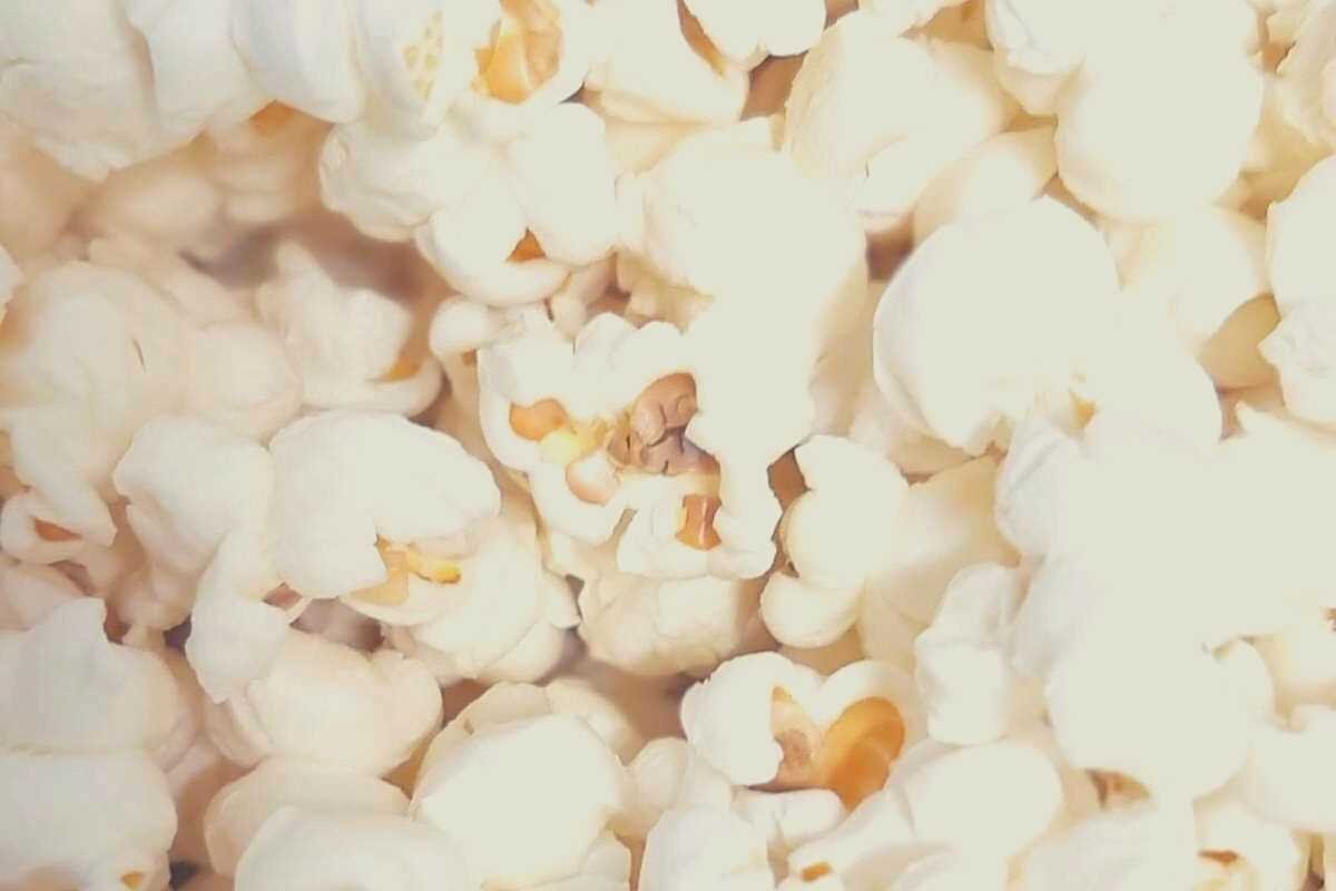 A close up picture of freshly made, fluffy popcorn