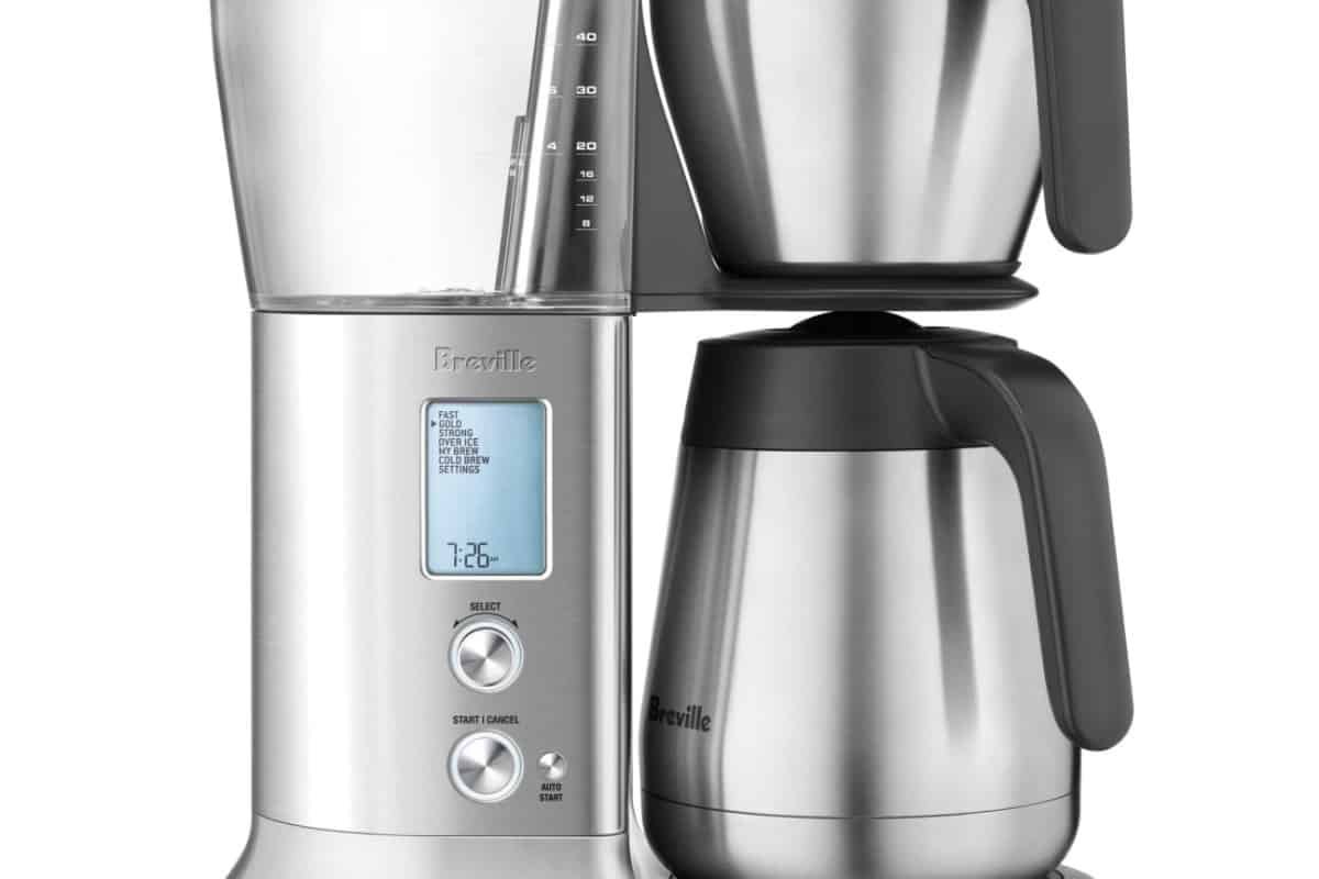 a close up of the breville bdc450 coffee maker with thermal carafe