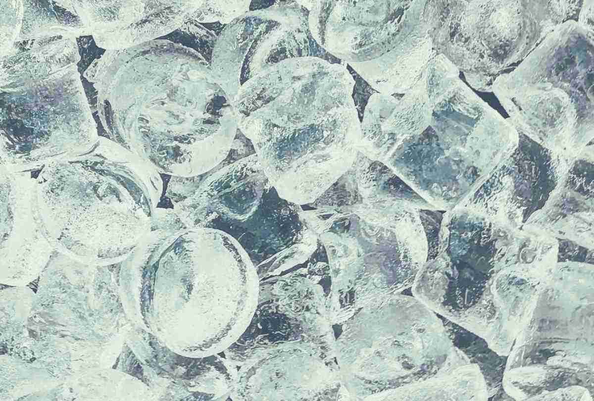 A close up shot of a pile of ice cubes